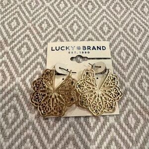 Lucky Brand - Gold Tone Filigree Circle Dangle Earrings